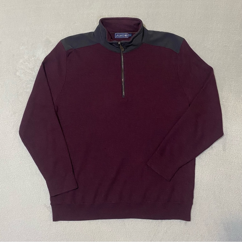 Vineyard Vines Jim Nantz Large Golf Pullover Sweater 100% Wool Grant Half Zip